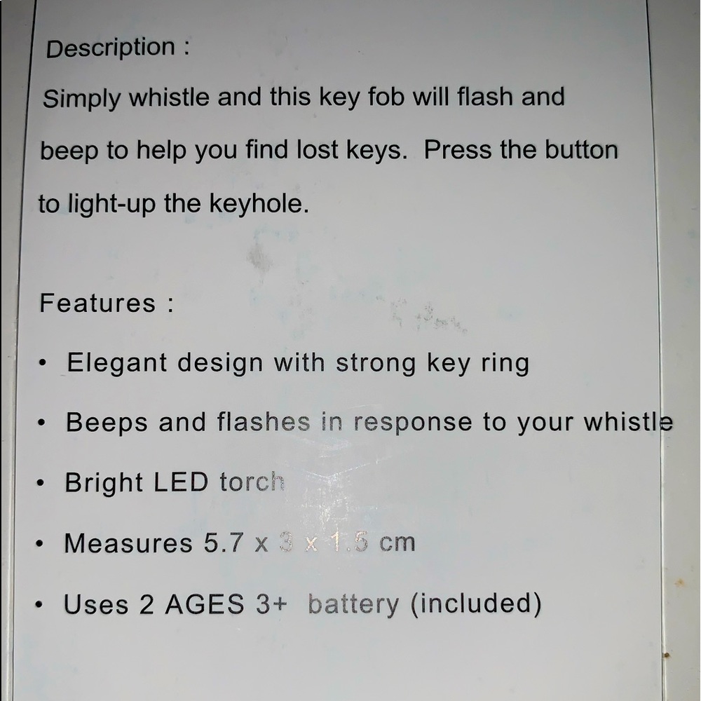 New In Box Key Finder Voice Induction Switch LED Light Key Finding Key Chain - Picture 3 of 6